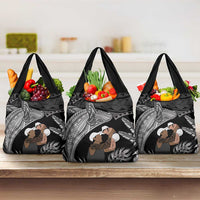 Father's Day Polynesian Pattern Grocery Bag Tropical Humpback Whale - Black LT7 3-pack One Size Black - Polynesian Pride