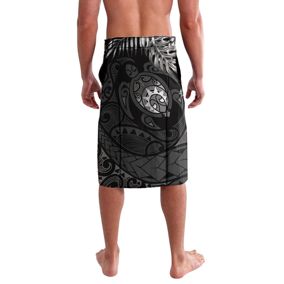 Father's Day Polynesian Pattern Lavalava Tropical Humpback Whale - Black LT7 - Polynesian Pride