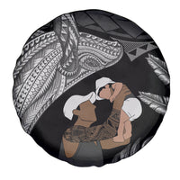 Father's Day Polynesian Pattern Spare Tire Cover Tropical Humpback Whale - Black LT7 - Polynesian Pride