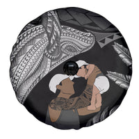 Father's Day Polynesian Pattern Spare Tire Cover Tropical Humpback Whale - Black LT7 - Polynesian Pride