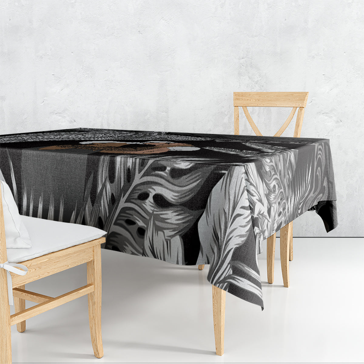 Father's Day Polynesian Pattern Tablecloth Tropical Humpback Whale - Black LT7 - Polynesian Pride