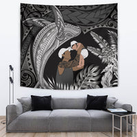 Father's Day Polynesian Pattern Tapestry Tropical Humpback Whale - Black LT7 Black - Polynesian Pride