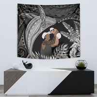 Father's Day Polynesian Pattern Tapestry Tropical Humpback Whale - Black LT7 - Polynesian Pride