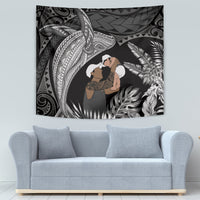 Father's Day Polynesian Pattern Tapestry Tropical Humpback Whale - Black LT7 - Polynesian Pride