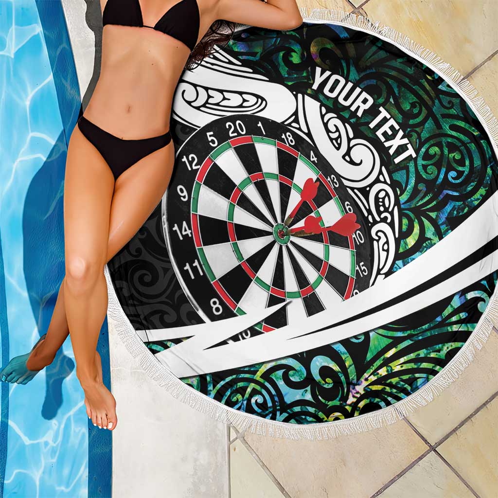 Personalized NZ Darts Beach Blanket Paua Shell Maori Koru Whakairo LT7 - Polynesian Pride