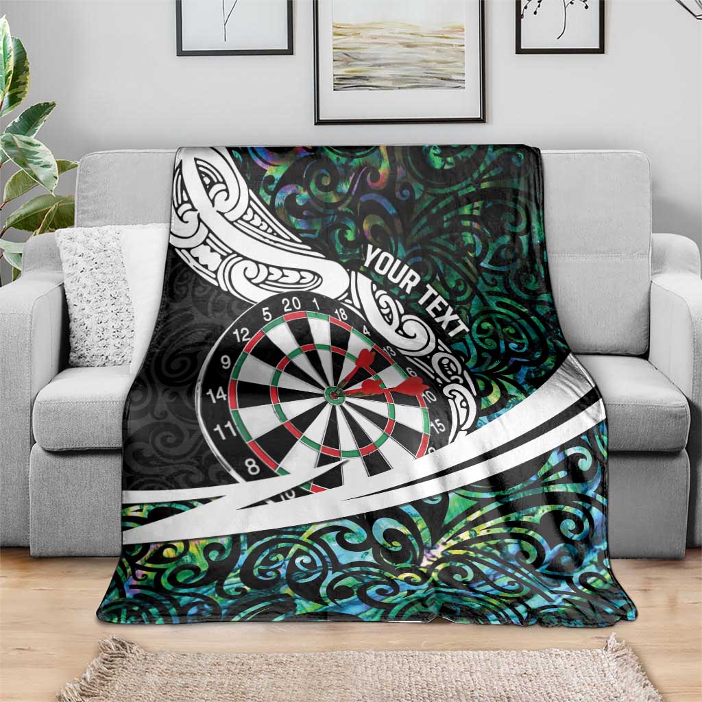 Personalized NZ Darts Blanket Paua Shell Maori Koru Whakairo - Polynesian Pride