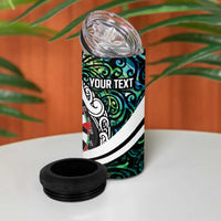 Personalized NZ Darts 4 in 1 Can Cooler Tumbler Paua Shell Maori Koru Whakairo LT7 - Polynesian Pride