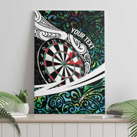 Personalized NZ Darts Canvas Wall Art Paua Shell Maori Koru Whakairo LT7 - Polynesian Pride