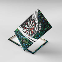 Personalized NZ Darts Canvas Wall Art Paua Shell Maori Koru Whakairo LT7 With Frame Colorful - Polynesian Pride