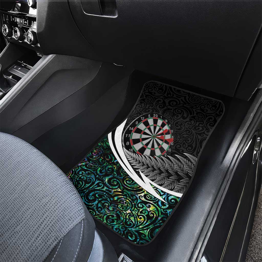 Personalized NZ Darts Car Mats Paua Shell Maori Koru Whakairo LT7 - Polynesian Pride