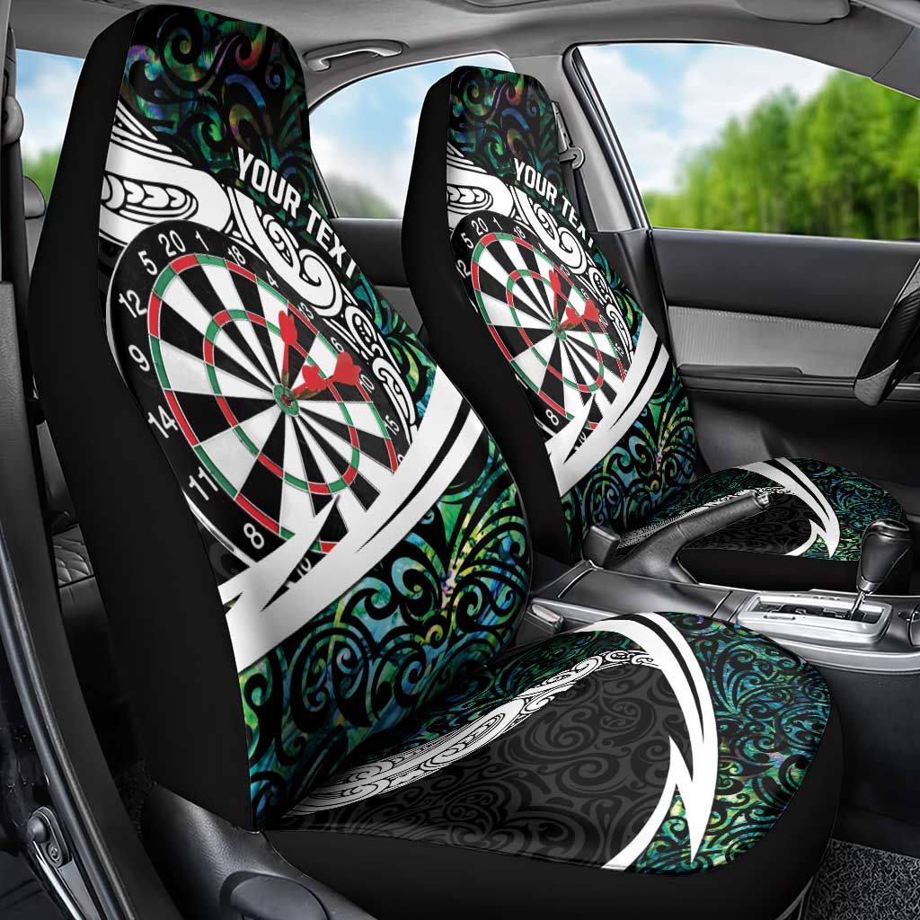 Personalized NZ Darts Car Seat Cover Paua Shell Maori Koru Whakairo - Polynesian Pride
