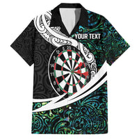 Personalized NZ Darts Family Matching Puletasi and Hawaiian Shirt Paua Shell Maori Koru Whakairo LT7 Dad's Shirt - Short Sleeve Colorful - Polynesian Pride