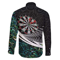 Personalized NZ Darts Family Matching Puletasi and Hawaiian Shirt Paua Shell Maori Koru Whakairo LT7 - Polynesian Pride