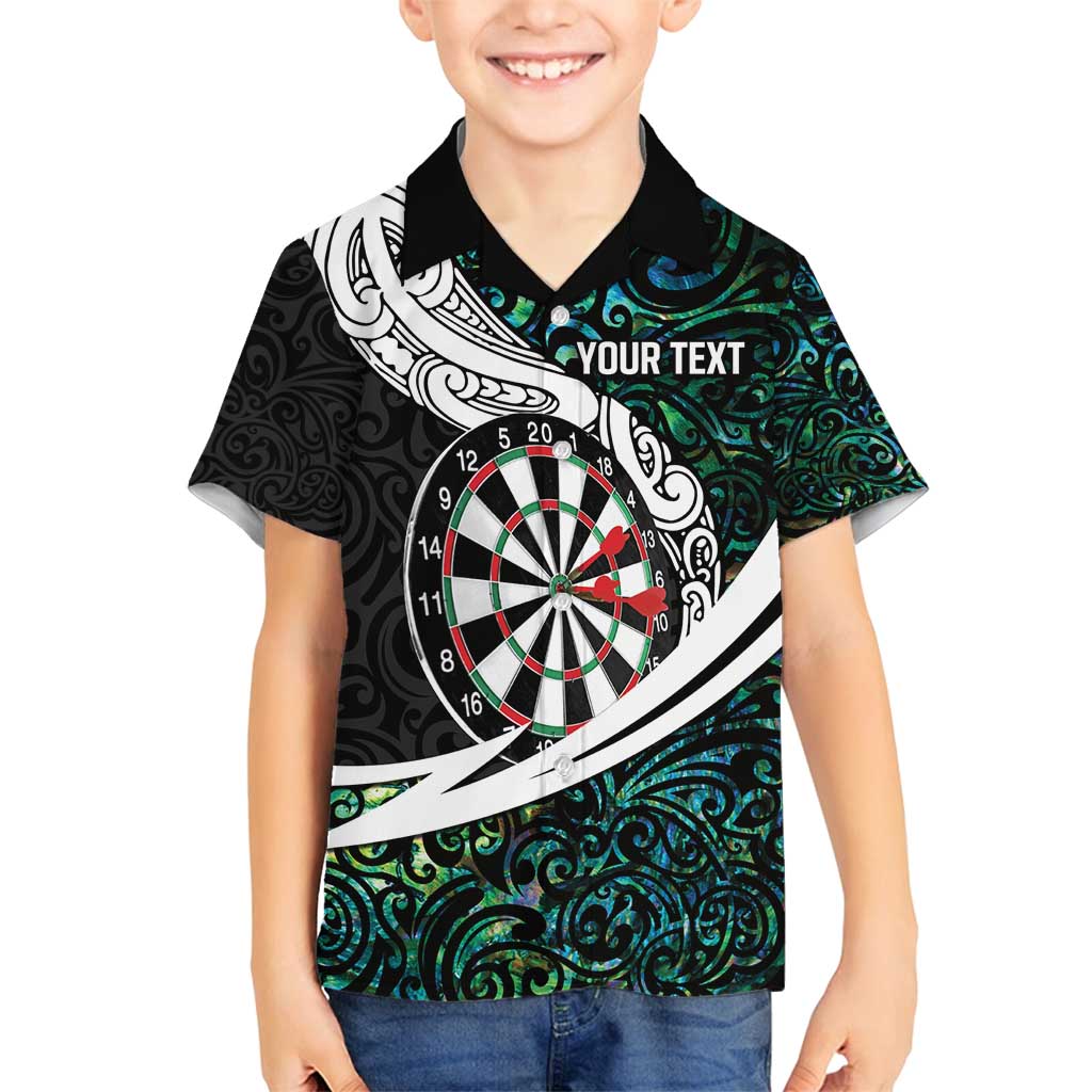 Personalized NZ Darts Family Matching Puletasi and Hawaiian Shirt Paua Shell Maori Koru Whakairo LT7 Son's Shirt Colorful - Polynesian Pride