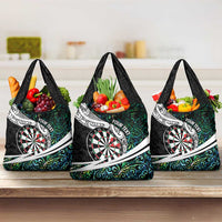 Personalized NZ Darts Grocery Bag Paua Shell Maori Koru Whakairo LT7 3-pack One Size Colorful - Polynesian Pride