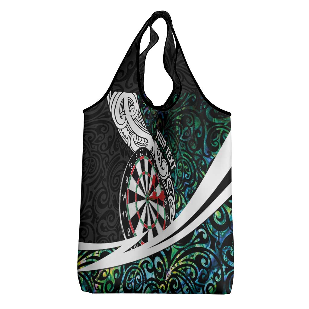 Personalized NZ Darts Grocery Bag Paua Shell Maori Koru Whakairo LT7 - Polynesian Pride