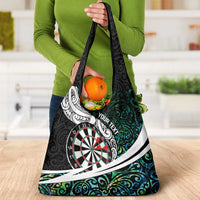 Personalized NZ Darts Grocery Bag Paua Shell Maori Koru Whakairo LT7 - Polynesian Pride