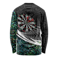Personalized NZ Darts Long Sleeve Shirt Paua Shell Maori Koru Whakairo LT7 - Polynesian Pride