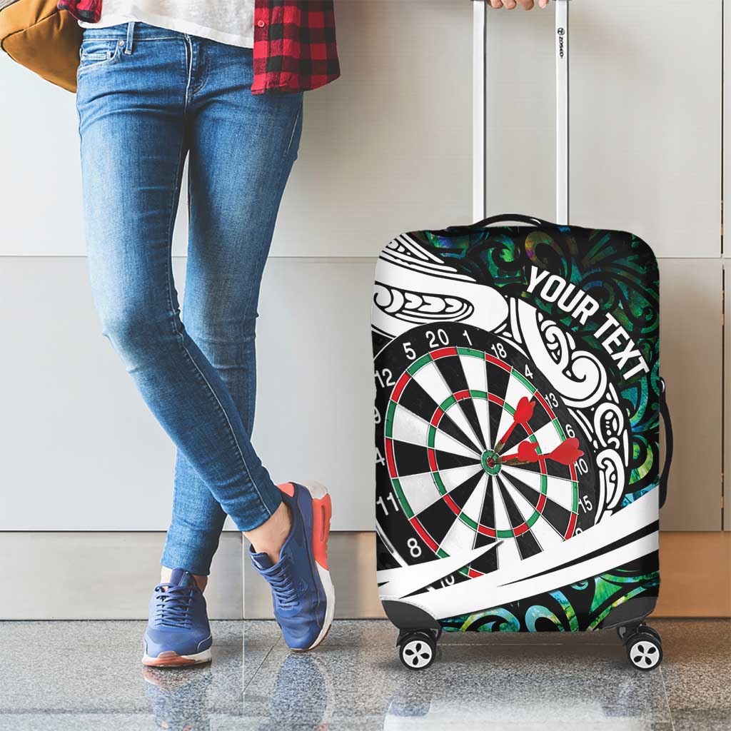 Personalized NZ Darts Luggage Cover Paua Shell Maori Koru Whakairo - Polynesian Pride