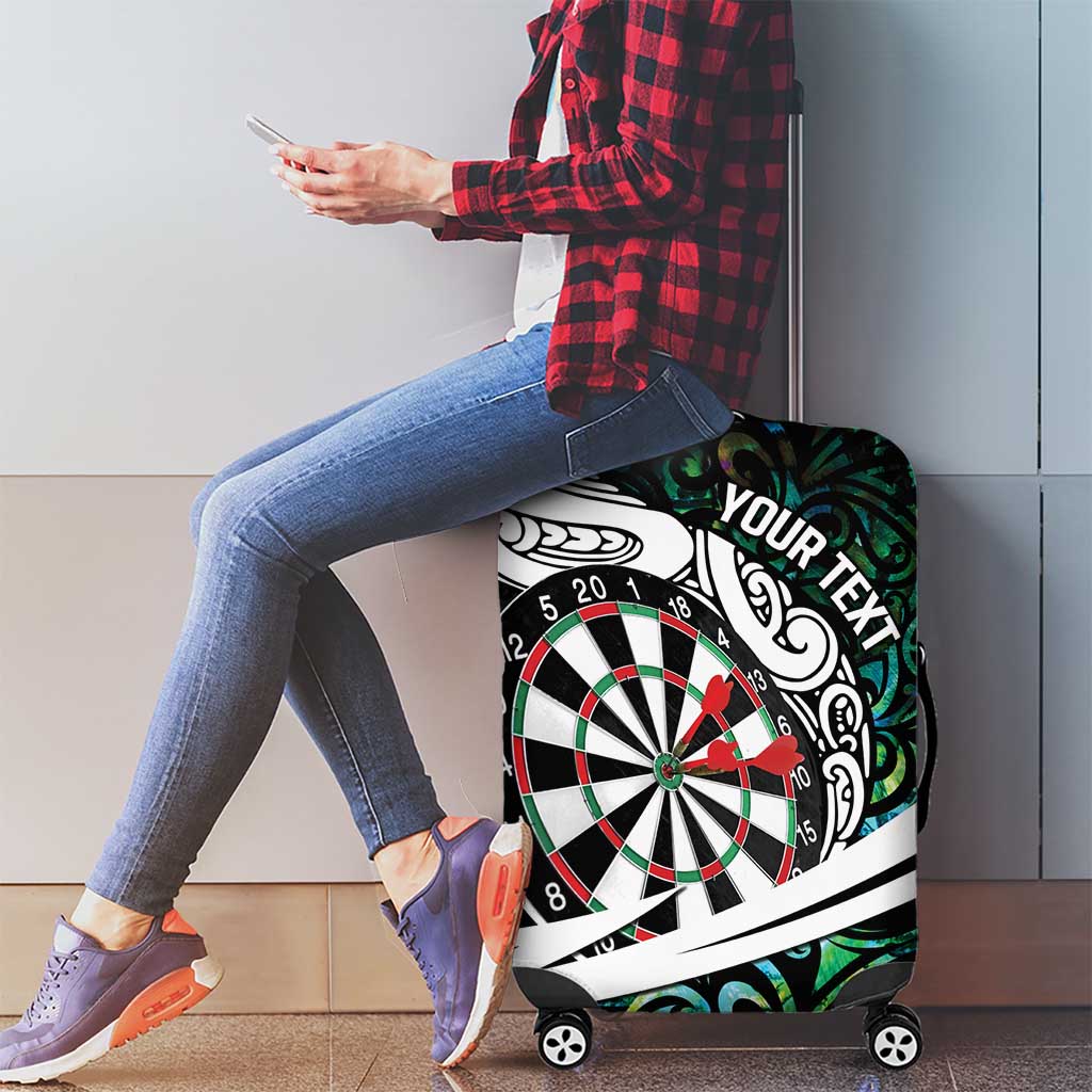 Personalized NZ Darts Luggage Cover Paua Shell Maori Koru Whakairo - Polynesian Pride