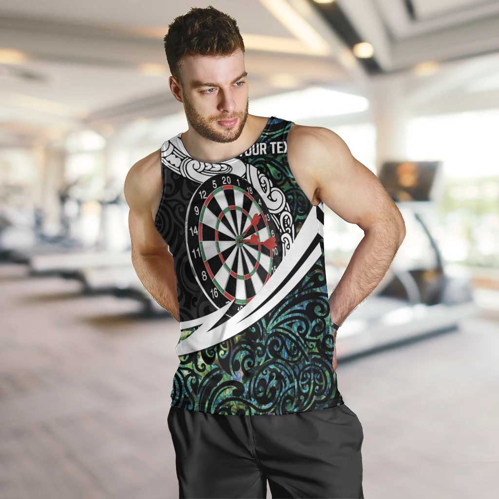 Personalized NZ Darts Men Tank Top Paua Shell Maori Koru Whakairo LT7 Colorful - Polynesian Pride