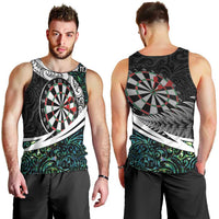 Personalized NZ Darts Men Tank Top Paua Shell Maori Koru Whakairo LT7 - Polynesian Pride