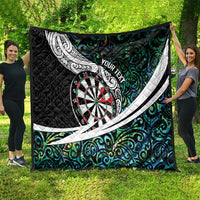 Personalized NZ Darts Quilt Paua Shell Maori Koru Whakairo - Polynesian Pride