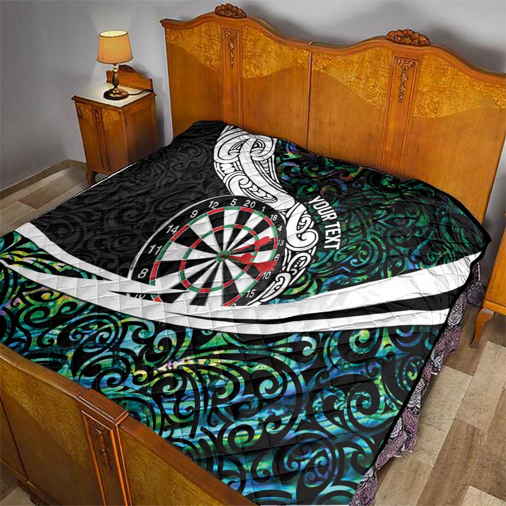 Personalized NZ Darts Quilt Paua Shell Maori Koru Whakairo - Polynesian Pride