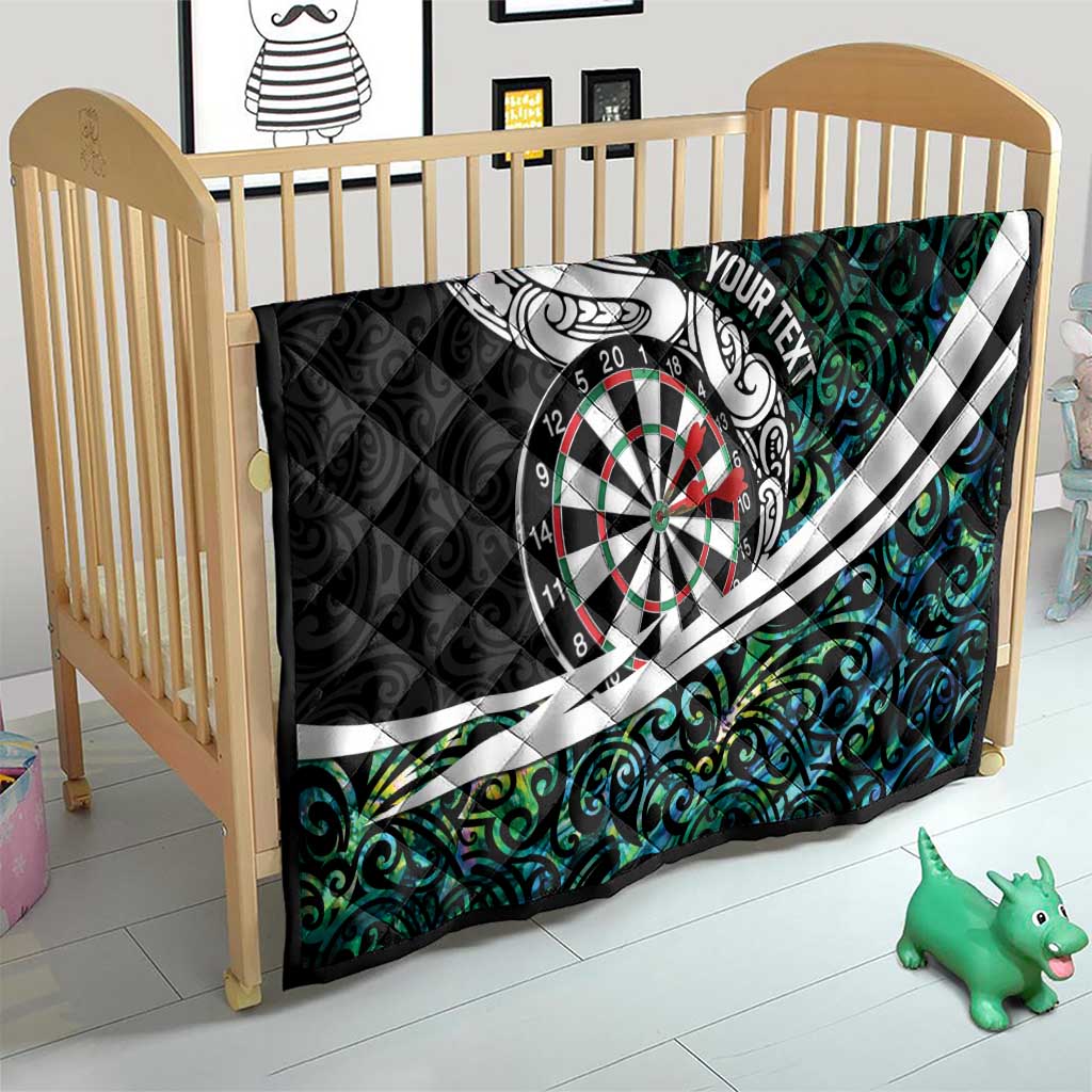 Personalized NZ Darts Quilt Paua Shell Maori Koru Whakairo - Polynesian Pride