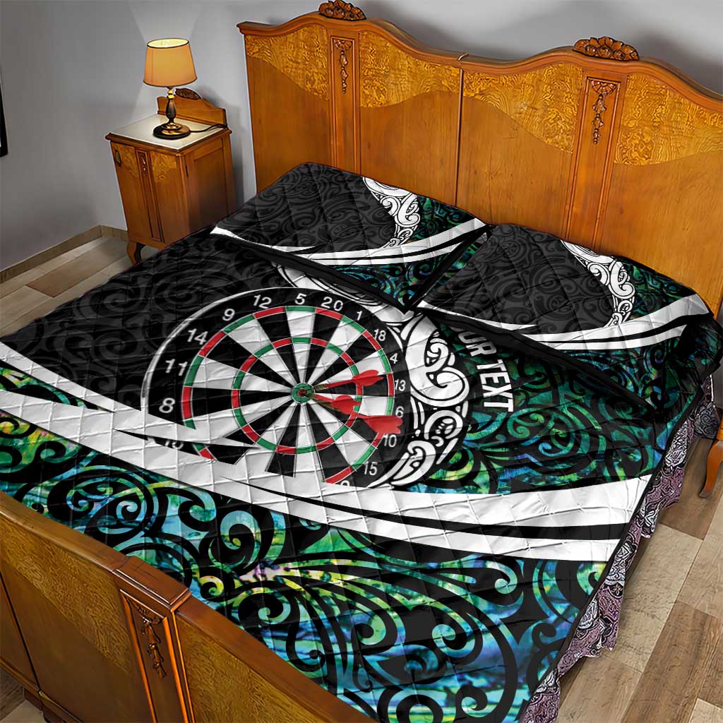 Personalized NZ Darts Quilt Bed Set Paua Shell Maori Koru Whakairo - Polynesian Pride