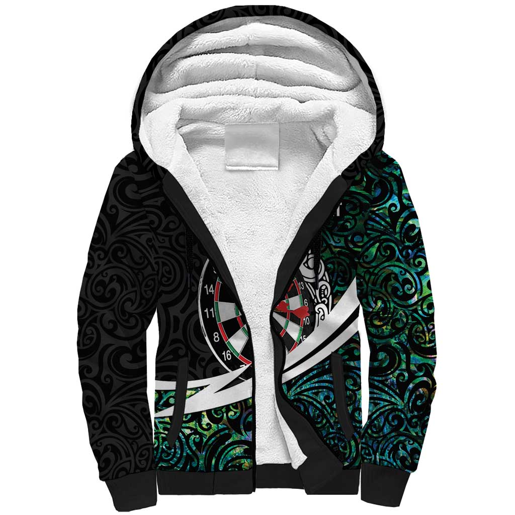 Personalized NZ Darts Sherpa Hoodie Paua Shell Maori Koru Whakairo LT7 Unisex Colorful - Polynesian Pride