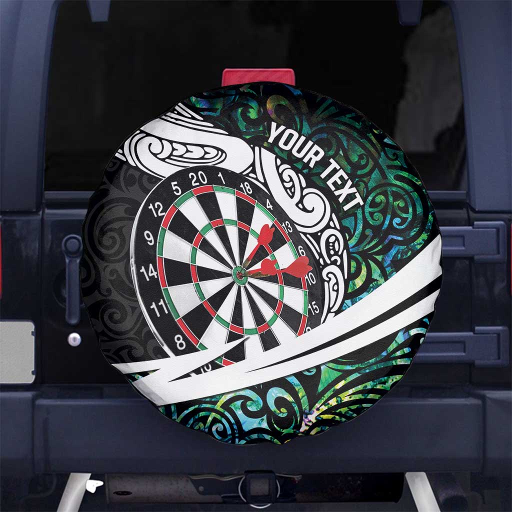 Personalized NZ Darts Spare Tire Cover Paua Shell Maori Koru Whakairo - Polynesian Pride