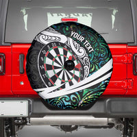 Personalized NZ Darts Spare Tire Cover Paua Shell Maori Koru Whakairo - Polynesian Pride
