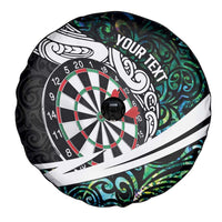 Personalized NZ Darts Spare Tire Cover Paua Shell Maori Koru Whakairo - Polynesian Pride