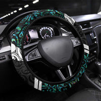 NZ Darts Steering Wheel Cover Paua Shell Maori Koru Whakairo LT7 Universal Fit Colorful - Polynesian Pride