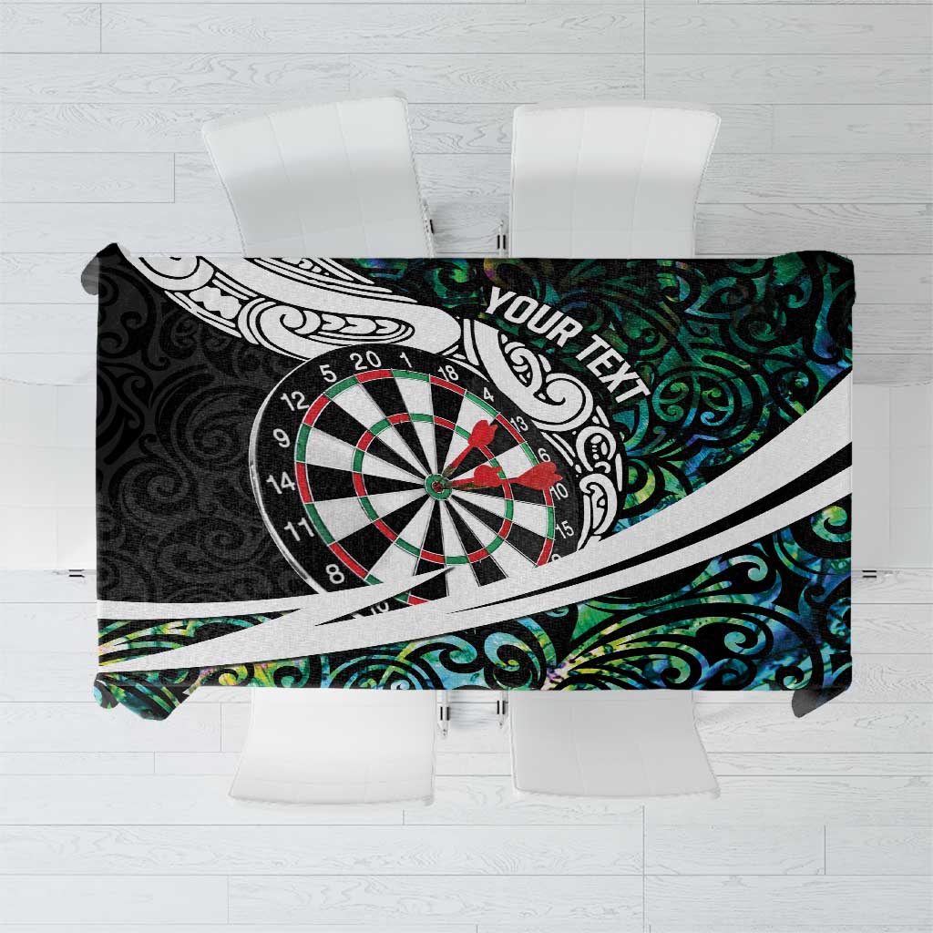 Personalized NZ Darts Tablecloth Paua Shell Maori Koru Whakairo LT7 Colorful - Polynesian Pride