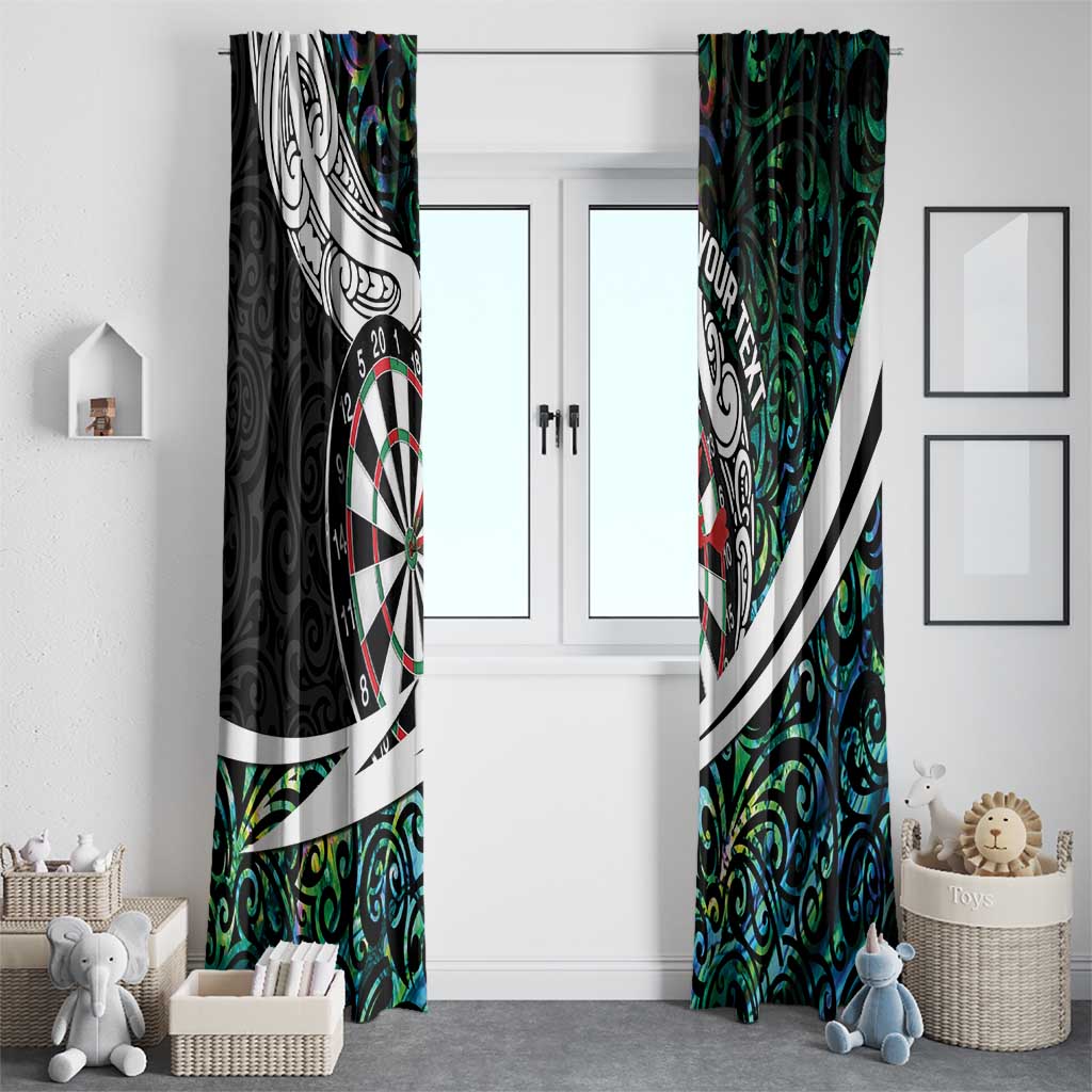 Personalized NZ Darts Window Curtain Paua Shell Maori Koru Whakairo - Polynesian Pride