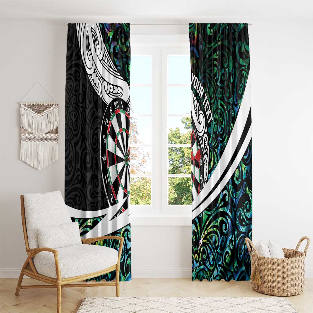 Personalized NZ Darts Window Curtain Paua Shell Maori Koru Whakairo - Polynesian Pride