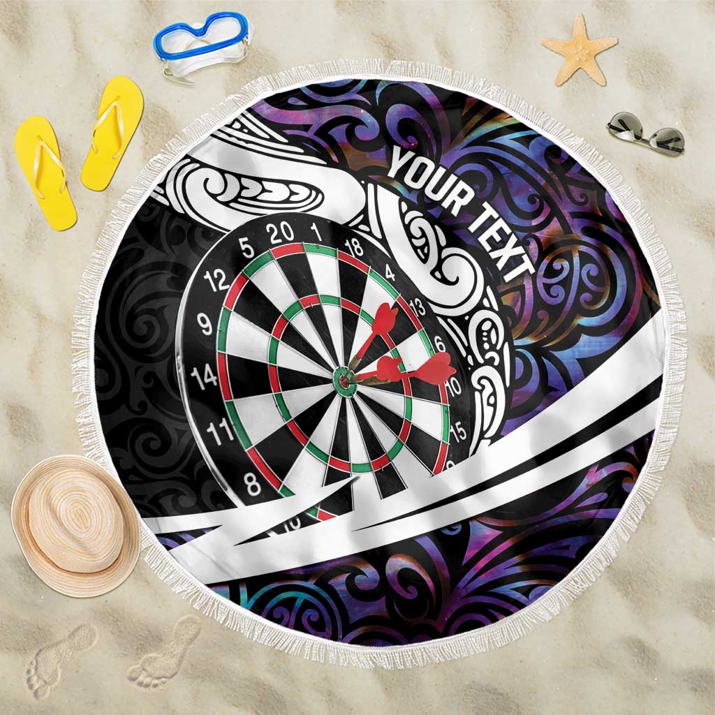 Personalized NZ Darts Beach Blanket Paua Shell Maori Koru Whakairo - Purple LT7 One Size 150cm Purple - Polynesian Pride