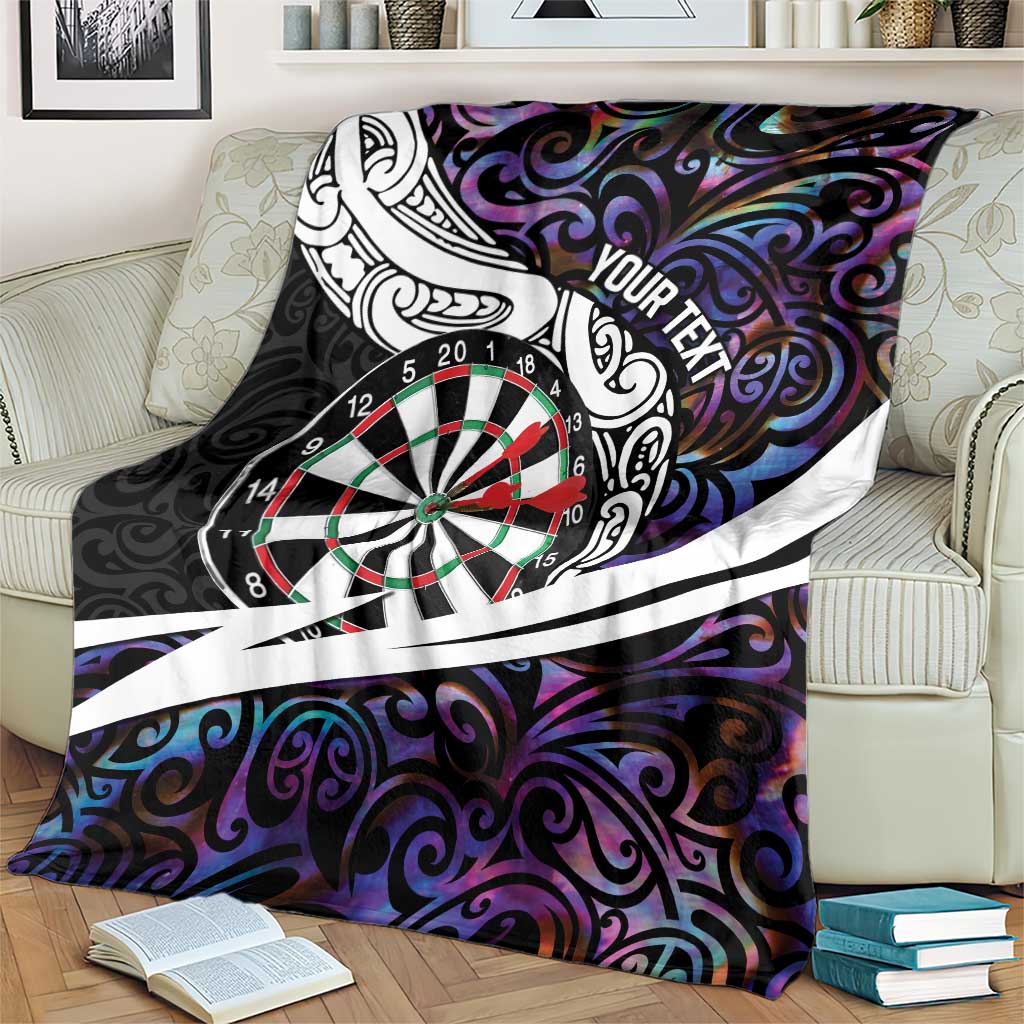 Personalized NZ Darts Blanket Paua Shell Maori Koru Whakairo - Purple - Polynesian Pride