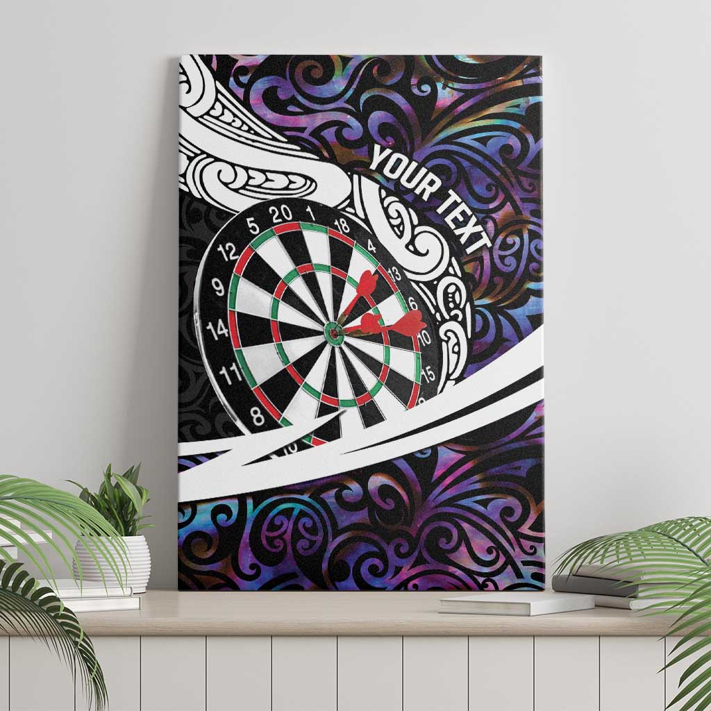 Personalized NZ Darts Canvas Wall Art Paua Shell Maori Koru Whakairo - Purple LT7 - Polynesian Pride