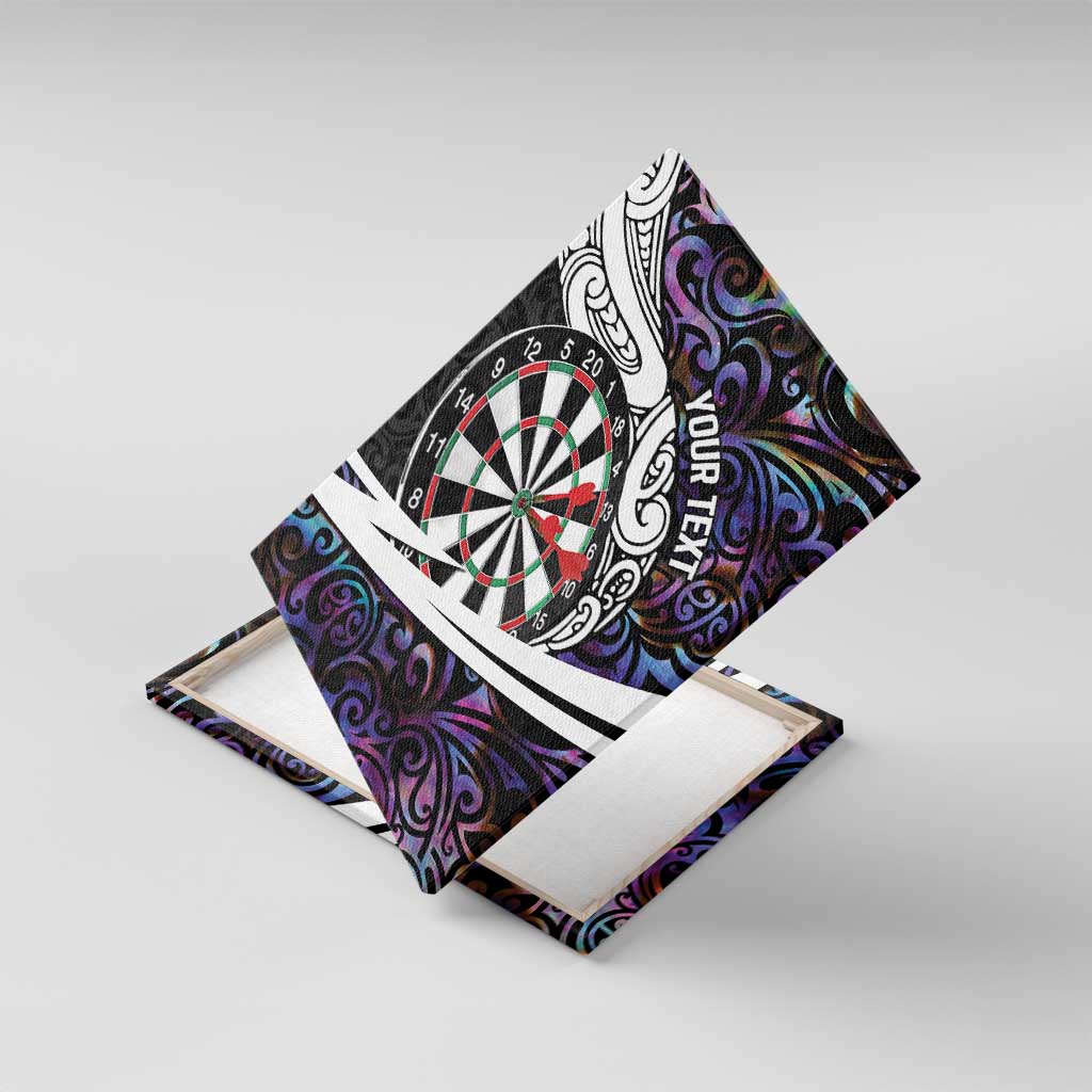 Personalized NZ Darts Canvas Wall Art Paua Shell Maori Koru Whakairo - Purple LT7 With Frame Purple - Polynesian Pride