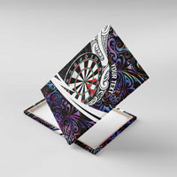 Personalized NZ Darts Canvas Wall Art Paua Shell Maori Koru Whakairo - Purple LT7 With Frame Purple - Polynesian Pride