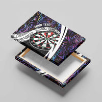 Personalized NZ Darts Canvas Wall Art Paua Shell Maori Koru Whakairo - Purple LT7 - Polynesian Pride