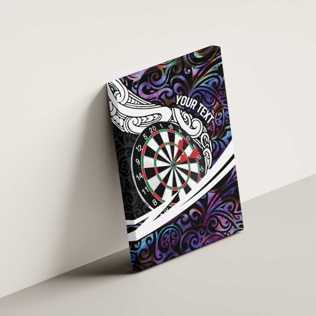 Personalized NZ Darts Canvas Wall Art Paua Shell Maori Koru Whakairo - Purple LT7 - Polynesian Pride