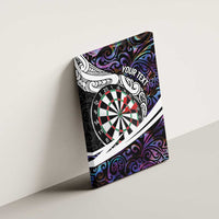 Personalized NZ Darts Canvas Wall Art Paua Shell Maori Koru Whakairo - Purple LT7 - Polynesian Pride