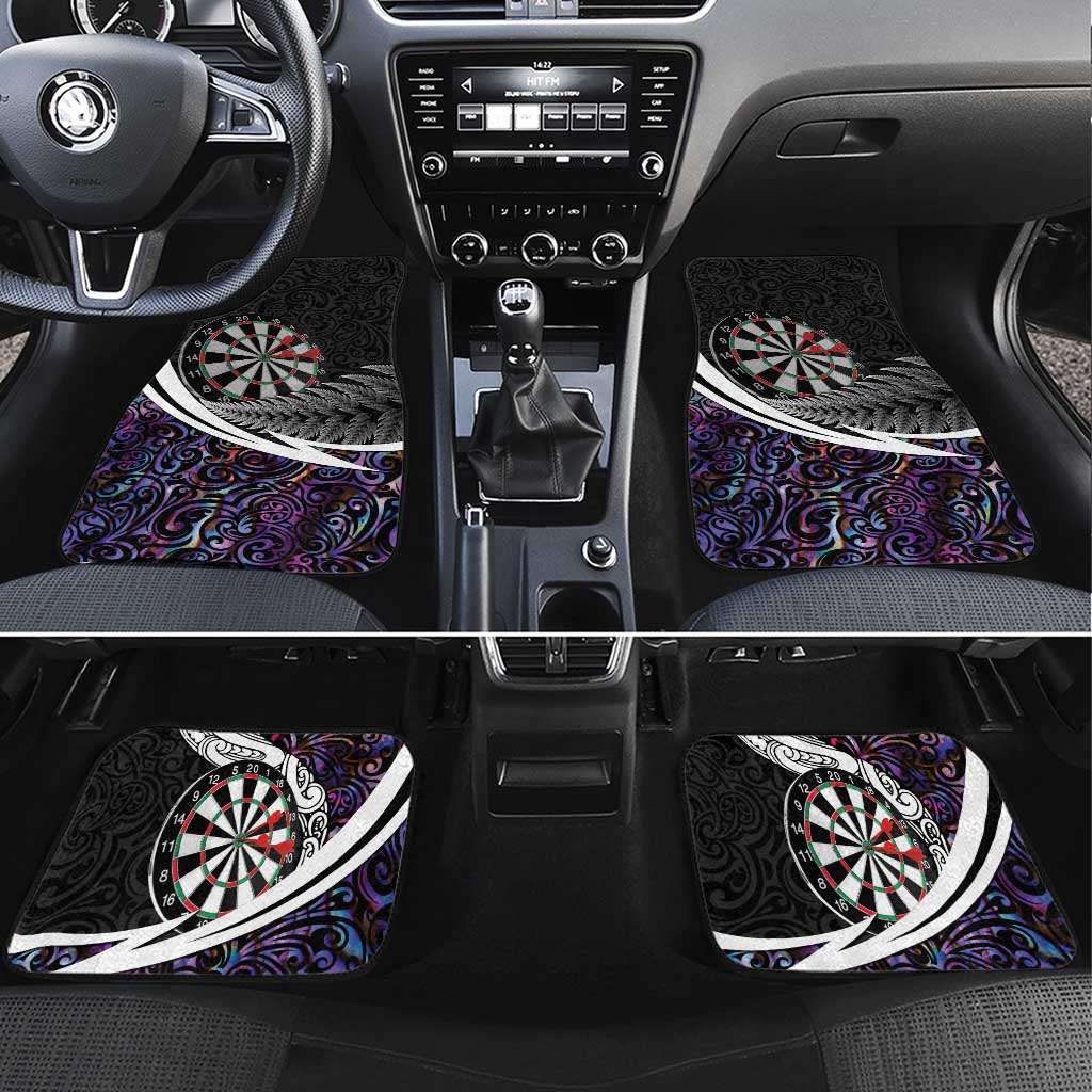 Personalized NZ Darts Car Mats Paua Shell Maori Koru Whakairo - Purple LT7 Set 4pcs Purple - Polynesian Pride