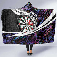 Personalized NZ Darts Hooded Blanket Paua Shell Maori Koru Whakairo - Purple LT7 One Size Purple - Polynesian Pride