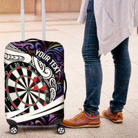 Personalized NZ Darts Luggage Cover Paua Shell Maori Koru Whakairo - Purple - Polynesian Pride