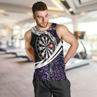 Personalized NZ Darts Men Tank Top Paua Shell Maori Koru Whakairo - Purple LT7 Purple - Polynesian Pride